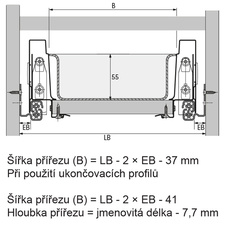 Příborníková vložka OrgaTray 440, Š 601-700mm/H 441-520mm antracit - 9195000_01.jpg